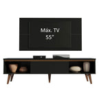 Rack Madesa Reims e Painel para TV até 55 Polegadas 2 Portas e 1 Gaveta Preto