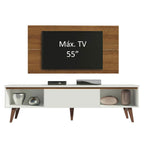 Rack Madesa Reims e Painel para TV até 55 Polegadas 2 Portas e 1 Gaveta Branco/Rustic