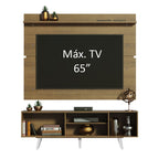 Rack Madesa Dubai e Painel para TV até 65 Polegadas com Pés Rustic/Branco 6E6E