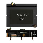 Rack Madesa Dubai e Painel para TV até 65 Polegadas com Pés Preto/Rustic D8D8