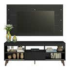 Rack com Painel para TV até 65 Polegadas com Pés Preto Texas Madesa