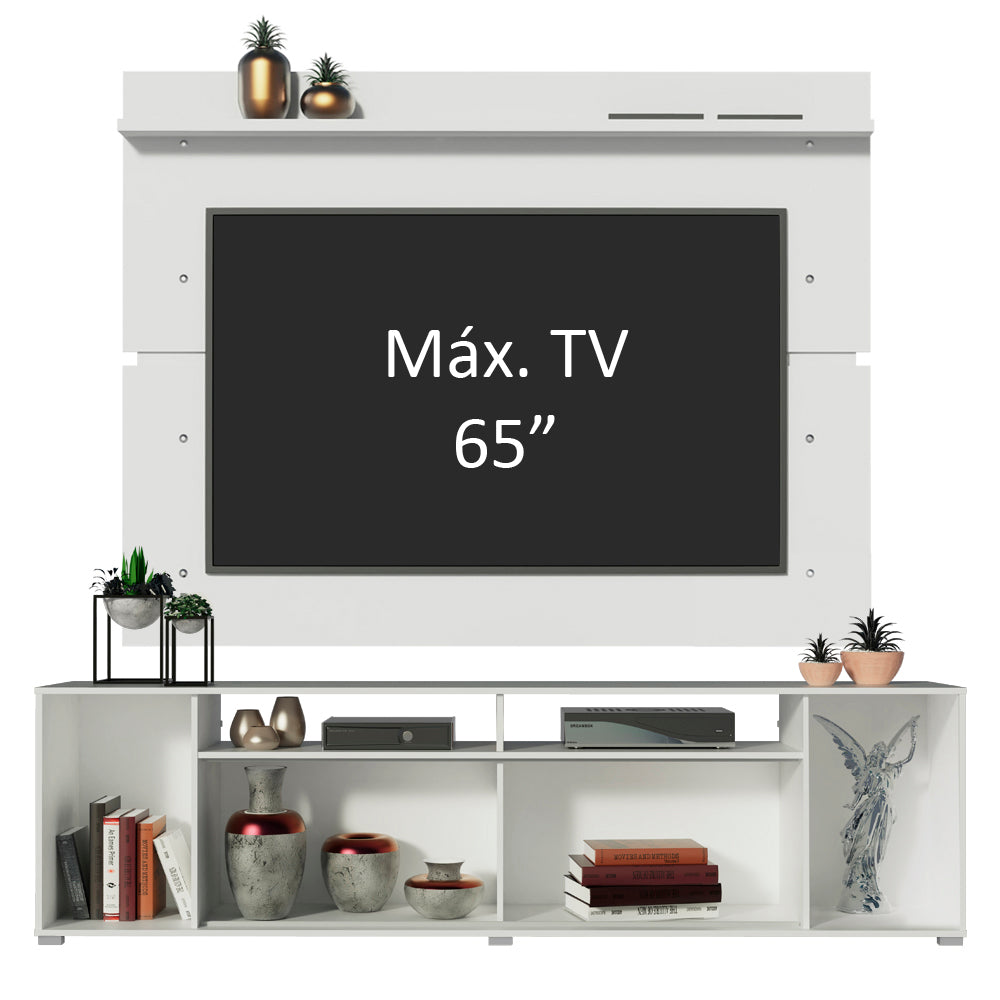 Rack Madesa Cancun e Painel para TV até 65 Polegadas Branco