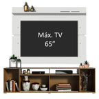 Rack Madesa Cancun e Painel para TV até 65 Polegadas Rustic/Branco 5Z09