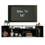 Rack Madesa Cancun e Painel para TV até 58 Polegadas Preto