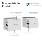 Rack para TV até 70 Polegadas 160cm 4 Gavetas Branco Vik Madesa 04