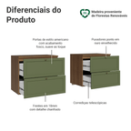 Rack para TV até 70 Polegadas 160cm 4 Gavetas Rustic/Verde Vik Madesa 04