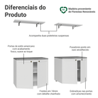 Rack para TV até 70 Polegadas + Prateleiras 160cm Branco Vik Madesa 05