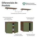 Rack para TV até 70 Polegadas + Prateleiras 160cm Rustic/Verde Vik Madesa 05