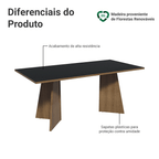 Mesa para Escritório Diretor Presidente 180cm Rustic/Preto 5388 Madesa