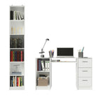 Escrivaninha Madesa Alaska + Estante Livreiro 6906 Branco