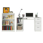 Escrivaninha Madesa Alaska + Estante Livreiro 6907 Branco