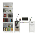 Escrivaninha Madesa Alaska + Estante Livreiro 6908 Branco
