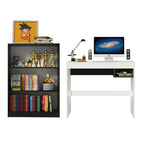 Escrivaninha Madesa Rubi + Estante Livreiro 6907 Branco/Preto