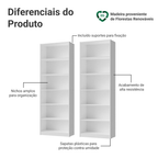 Kit Madesa com 2 Estantes Livreiro 6908 Branco