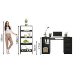 Escrivaninha Madesa Alaska + Estante Escada Preto