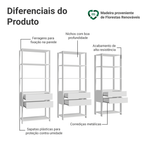 Estante Armário Multiuso para Livros 6 Gavetas 12 Prateleiras 210cm Branco Madesa