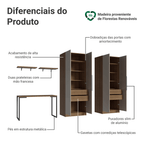 Conjunto Home Office 2 Armários Neo 1 Escrivaninha 2 Prateleiras Rustic/Crema Madesa