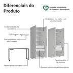 Conjunto Home Office 2 Armários Neo 1 Escrivaninha 2 Prateleiras Branco Madesa
