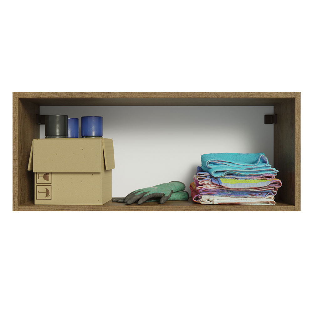 Armário Aéreo Multiuso 80cm 1 Porta Basculante Rustic/Preto Agata Madesa
