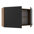 Armário Aéreo Multiuso 120cm 2 Portas Rustic/Preto Agata Madesa