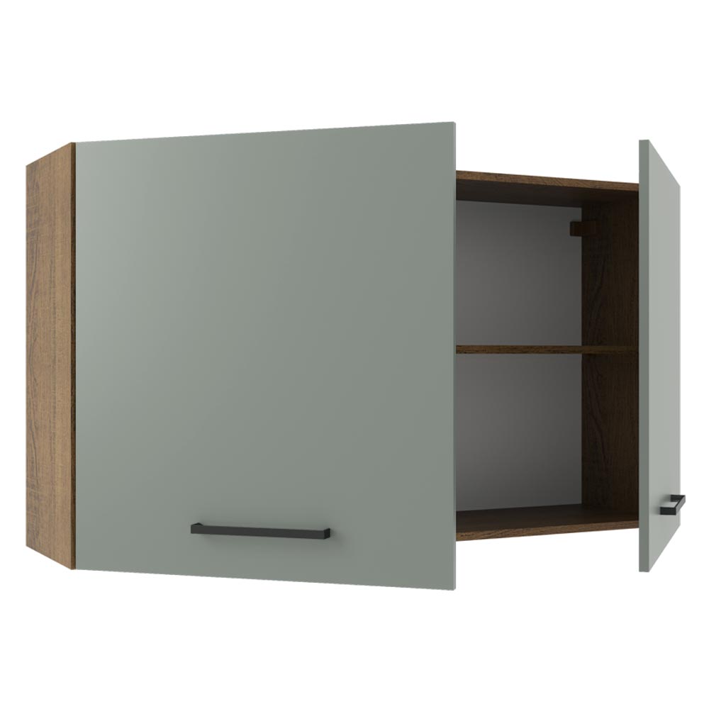 Armário Aéreo Multiuso 120cm 2 Portas Rustic/Cinza Agata Madesa