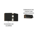Kit com 2 Armários Aéreos Multiuso 3 Portas Rustic/Preto Agata Madesa