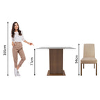 Conjunto Sala de Jantar Madesa Luli Mesa Tampo de Vidro com 2 Cadeiras Rustic/Imperial