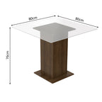 Conjunto Sala de Jantar Madesa Dallas Mesa Tampo de Vidro com 4 Cadeiras Rustic/Crema/Sintético Bege