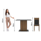 Conjunto Sala de Jantar Madesa Sheila Mesa Tampo de Madeira com 4 Cadeiras Rustic/Preto