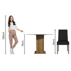 Conjunto Sala de Jantar Mesa Tampo de Vidro Redondo 4 Cadeiras Rustic/Oxford Mile Madesa