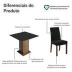 Conjunto Sala de Jantar Mesa Tampo de Madeira 4 Cadeiras Rustic/Preto/Oxford Livia Madesa