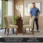 Conjunto Sala de Jantar Mesa Tampo de Vidro 4 Cadeiras Rustic/Imperial Noemi Madesa