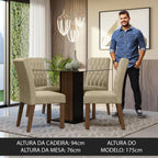 Conjunto Sala de Jantar Mesa Tampo de Vidro 4 Cadeiras Rustic/Preto/Imperial Noemi Madesa