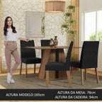 Conjunto Sala de Jantar Mesa Tampo de Madeira 4 Cadeiras Rustic/Oxford Agnes Madesa