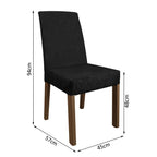 Conjunto Sala de Jantar Mesa Tampo de Madeira 4 Cadeiras Rustic/Preto/Oxford April Madesa
