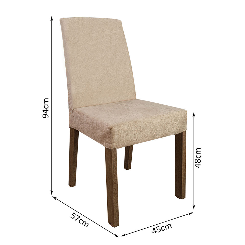 Conjunto Sala de Jantar Mesa Tampo de Madeira 4 Cadeiras Rustic/Crema/Imperial April Madesa