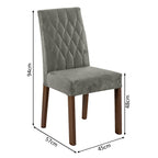 Conjunto Sala de Jantar Mesa Tampo de Vidro 4 Cadeiras Rustic/Preto/Silver Harper Madesa