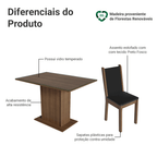 Conjunto Sala de Jantar Mesa Tampo de Vidro 4 Cadeiras Rustic/Preto Martina Madesa