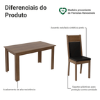 Conjunto Sala de Jantar Madesa Medelin Mesa Tampo de Madeira com 6 Cadeiras Rustic/Preto/Sintético Preto