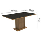 Conjunto Sala de Jantar Madesa Ohana Mesa Tampo de Madeira com 6 Cadeiras Rustic/Preto/Sintético Preto