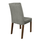Conjunto Sala de Jantar Mesa Tampo de Vidro 6 Cadeiras Rustic/Cinza/Silver Geórgia Madesa