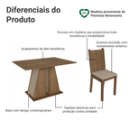 Conjunto Sala de Jantar Mesa Tampo de Madeira 6 Cadeiras Rustic/Crema/Bege Sharon Madesa