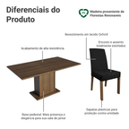 Conjunto Sala de Jantar Mesa Tampo de Madeira 6 Cadeiras Rustic/Oxford Renata Madesa