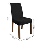 Conjunto Sala de Jantar Mesa Tampo de Vidro 6 Cadeiras Rustic/Preto/Oxford Valerie Madesa