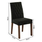 Conjunto Sala de Jantar Mesa Tampo de Madeira 6 Cadeiras Rustic/Preto/Oxford Madison Madesa