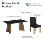 Conjunto Sala de Jantar Tampo de Madeira 6 Cadeiras Rustic/Preto/Oxford Soho Madesa