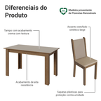 Conjunto Sala de Jantar Lucena Mesa Tampo de Madeira 6 Cadeiras Rustic/Crema/Sintético Bege Madesa