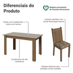 Conjunto Sala de Jantar Dolce Mesa Tampo de Madeira 6 Cadeiras Rustic/Crema/Bege Marrom Madesa