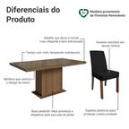 Conjunto Sala de Jantar Tampo com Vidro 6 Cadeiras Rustic/Oxford Alba Madesa