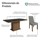 Conjunto Sala de Jantar Tampo com Vidro 6 Cadeiras Rustic/Preto/Silver Alba Madesa